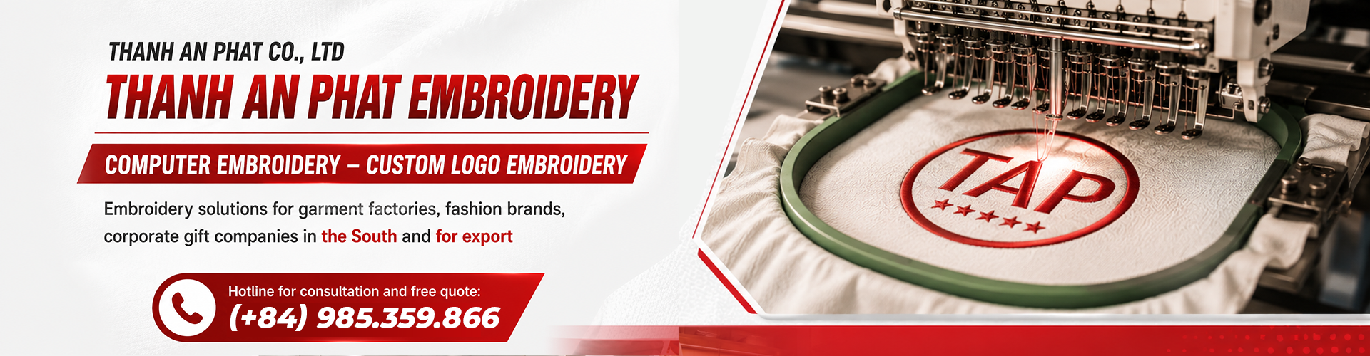 <b>COMPUTERIZED EMBROIDERY PROCESSING FOR EXPORT</b>